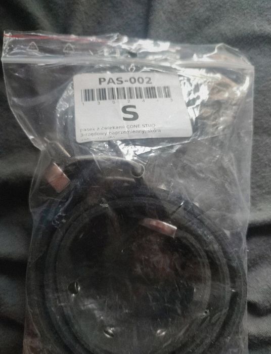 Skórzany Pasek z ćwiekami 3 rzędowy