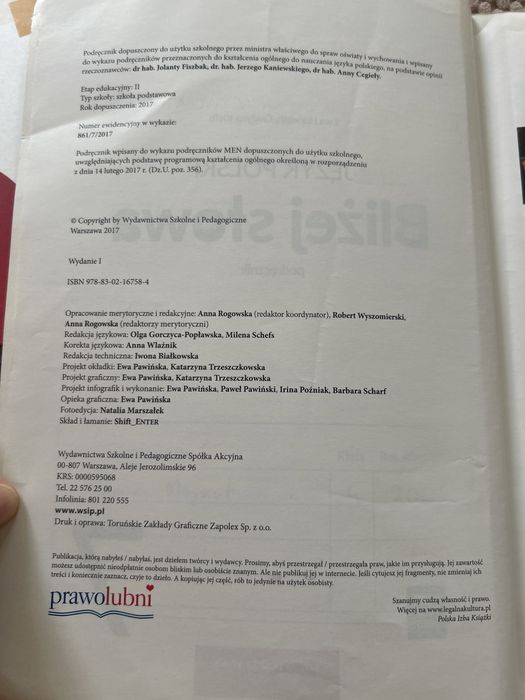 Język polski Bliżej słowa 7 WSiP podręcznik