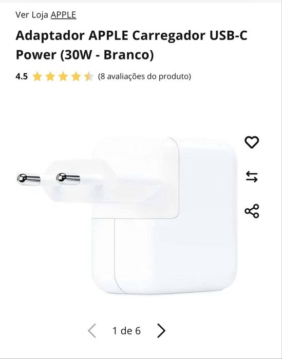 Carregador da apple original de 30 w