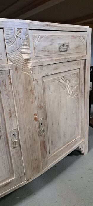 Louceiro com 2 portas e gavetas, restaurado