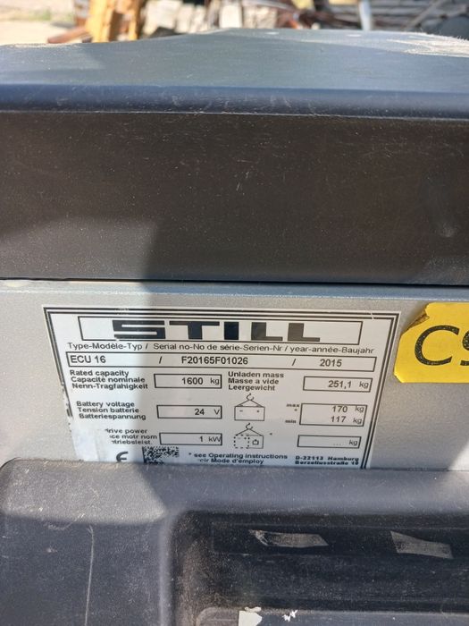 Електронавантажувач, рохля (рокла), з НОВОЮ батерією, STILL ECU16