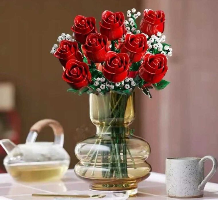 Klocki Kwiaty Bukiet róż Prezent Klocki dla dziewczynki