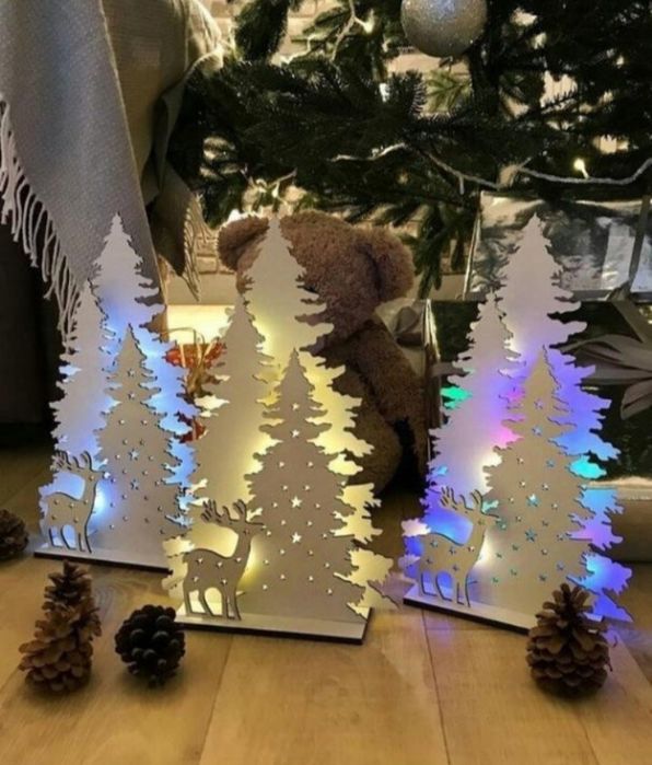 Choinka z drewna cięte laserowo dekoracje
