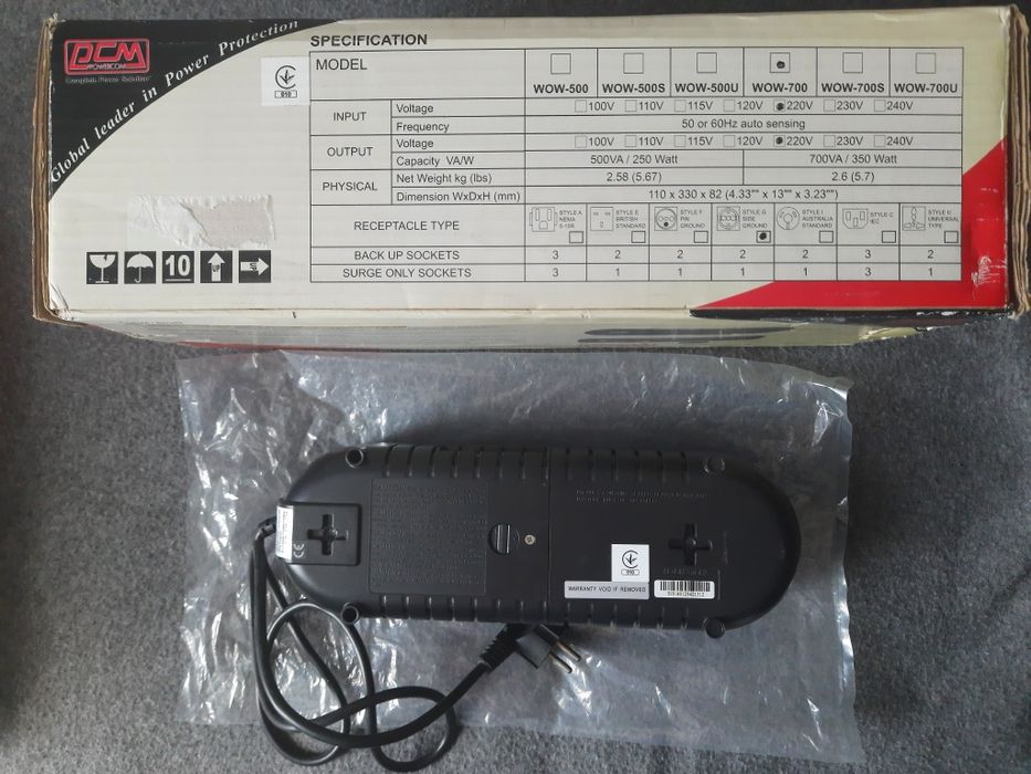 Бесперебойник ДБЖ Powercom WOW 700 ИБП UPS