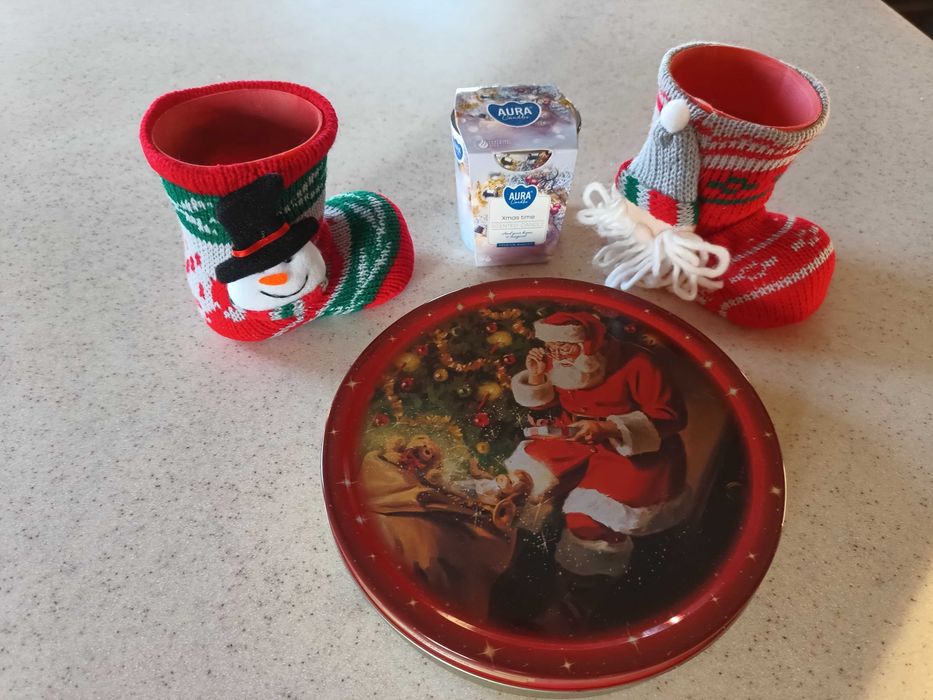 ozdoby świąteczne + czapka Mikołaja