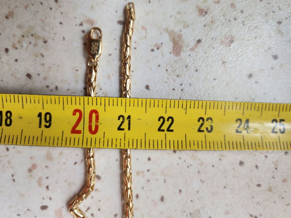 Złoty Łańcuszek Królewski Król Okrągły 585.