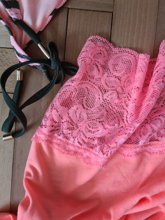Strój kąpielowy pomarańczowy+gratis narzutka tunika na Strój xs s