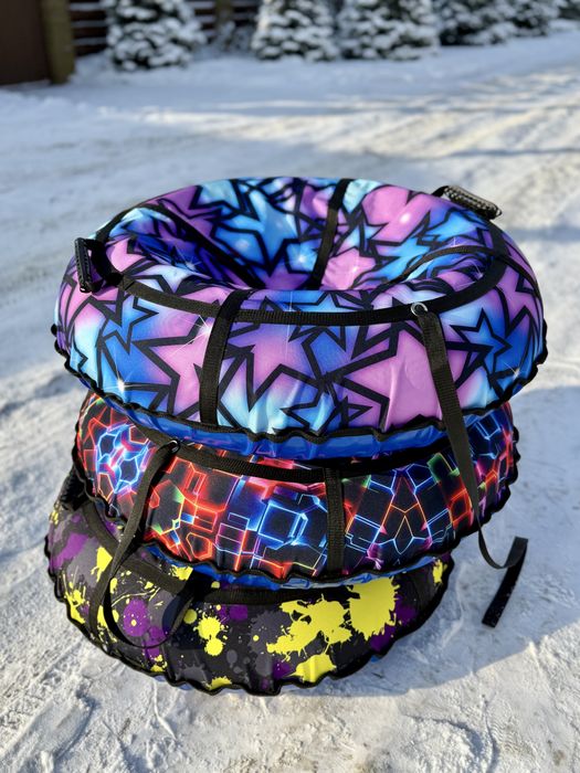 Тюбінг 100 см з камерою, надувні санки "Блакитні зірки"