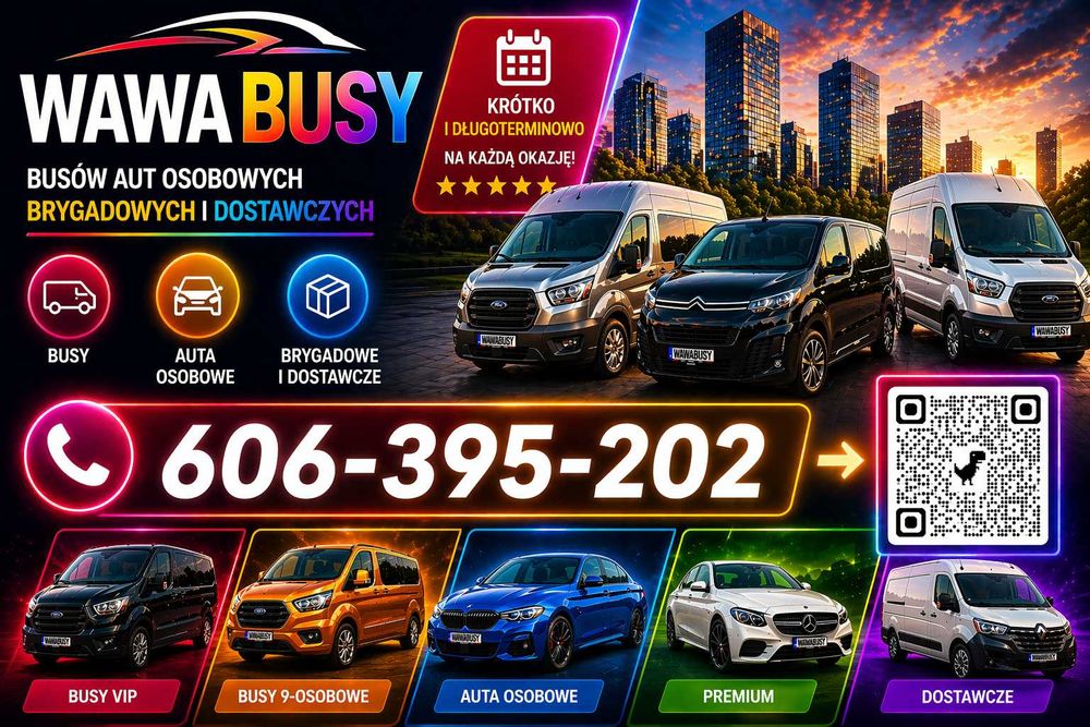 Wynajem Busów i Samochodów Warszawa | Wypożyczalnia Aut WAWABUSY