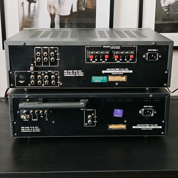 Akai AM‑2450 + Akai AT‑2450 — Cinza/Titânio - Alta Fidelidade, Hi‑Fi, Vintage.