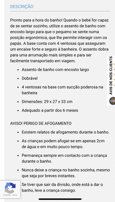 Badabulle assento de banho