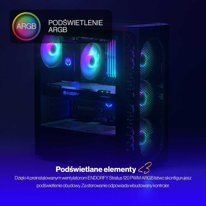 KOMPUTER GAMING PRO | AMD Ryzen 5 7500F | RTX 5070 12GB | 32GB DDR5 | SSD 1TB | Win 11 | ARGB