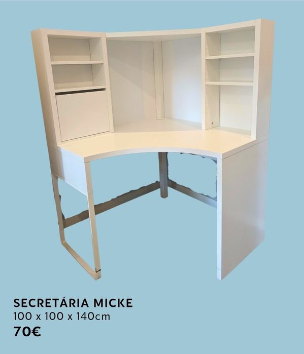 Secretária de canto Ikea gama Micke
