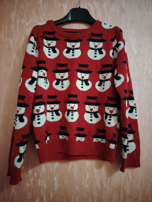 Кофта зима Снеговики мальчик и девочка 116-122р 5-6л