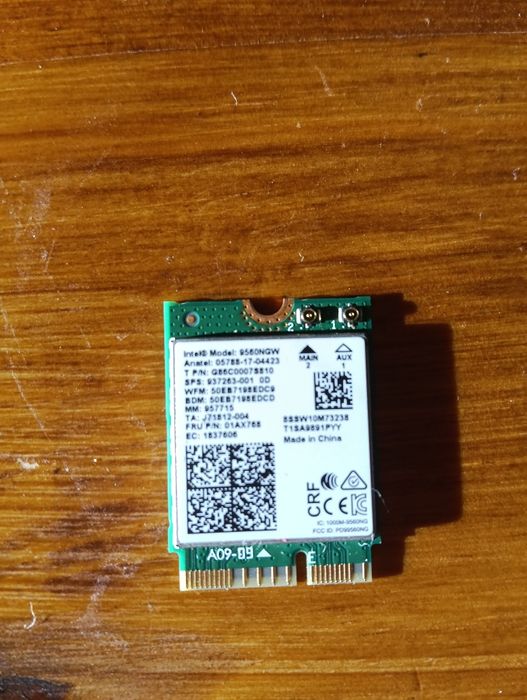 Placa WiFi Bluetooth Intel 9560NGW para portátil