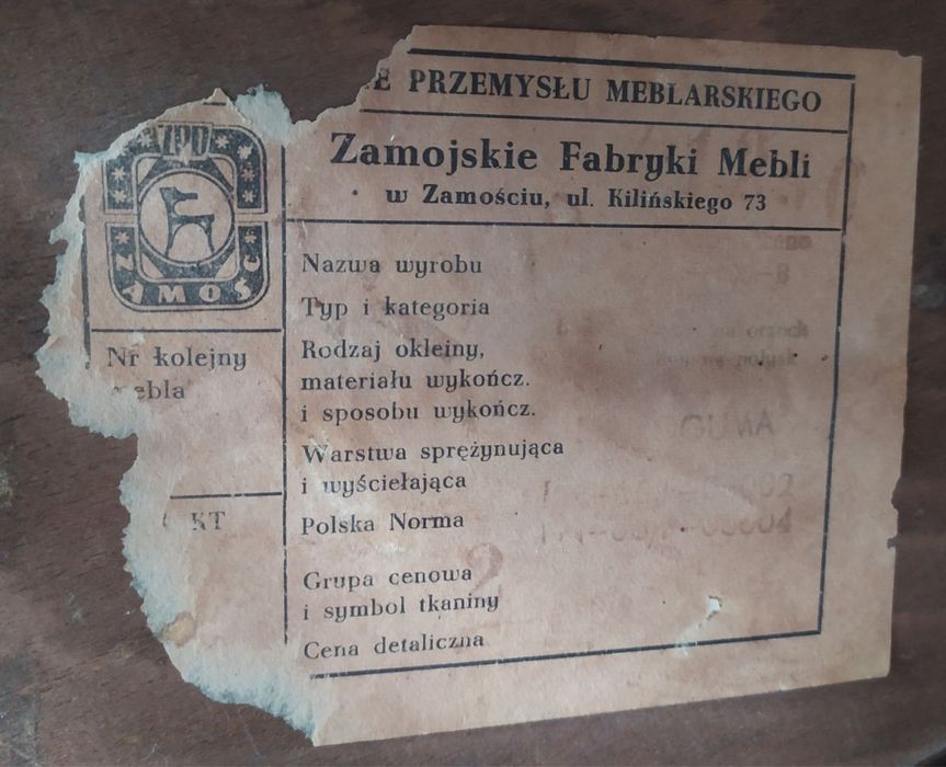 Komplet fotel drewniany krzeslo drewniane PRL skoczek zamojskie