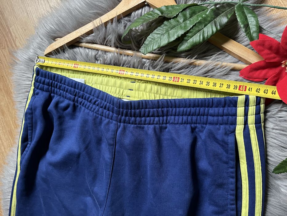 Spodnie Adidas oryginał bawełniane granatowe logo XL