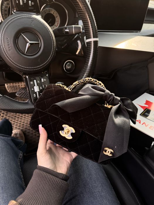 Сумка Chanel бархатна чорна