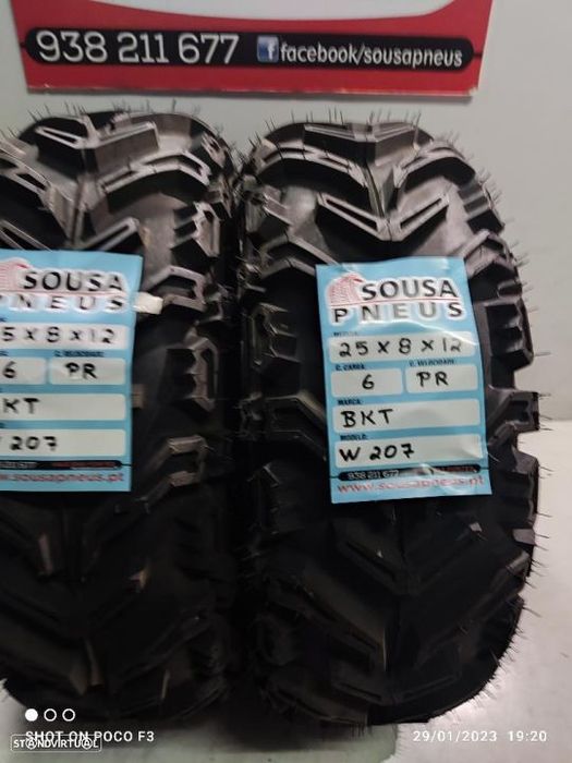 2 pneus novos moto 4  25-10r12 bkt - oferta dos portes