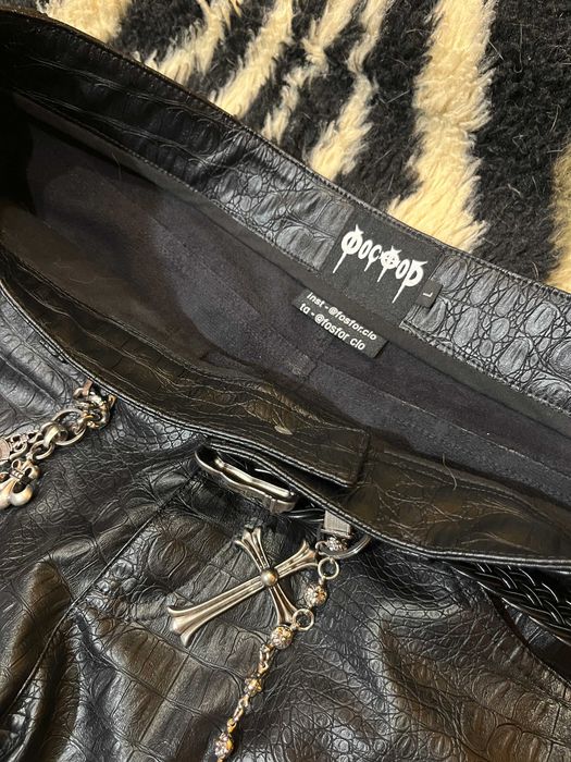 Pants Flared Black Python | Клеш штаны кожа питона