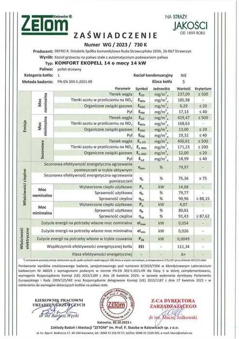 Kocioł, piec na pelet DEFRO Komfort Ekopell z Ecodesign 14kw
