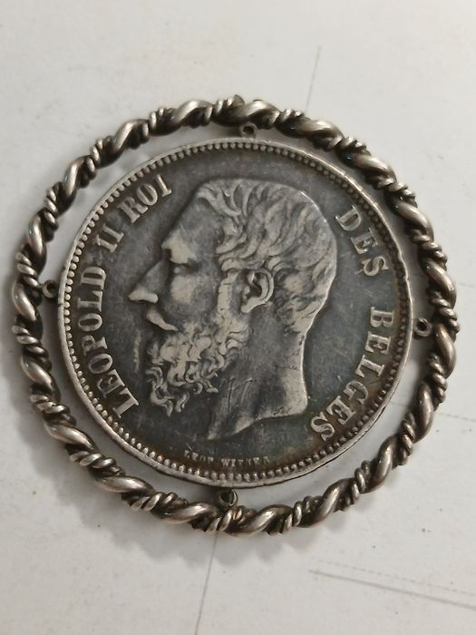 5 francos belgas 1868