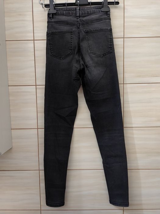 Czarne szare jeansy skinny high Sinsay 34 XS