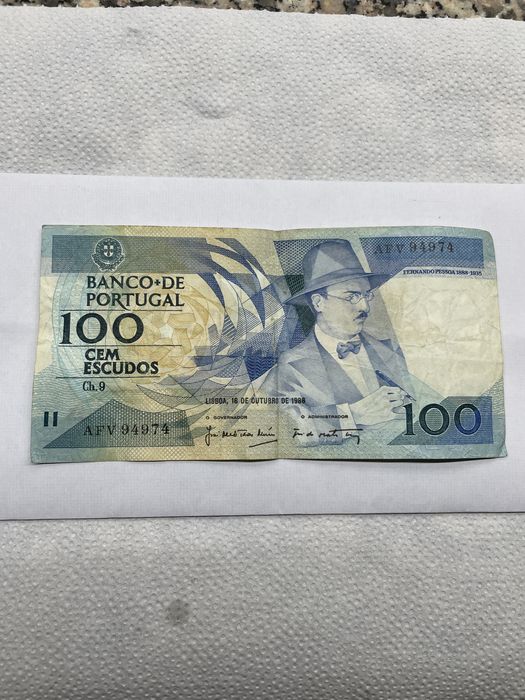 Seis Notas Portuguesas de Cem Escudos