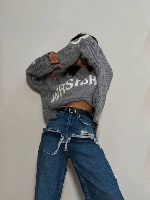 Джинси жіночі труби. Акцентні жіночі джинси