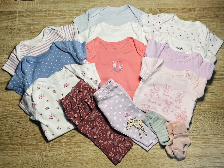 Paka 38 sztuk rozmiar 62 dla dziewczynki