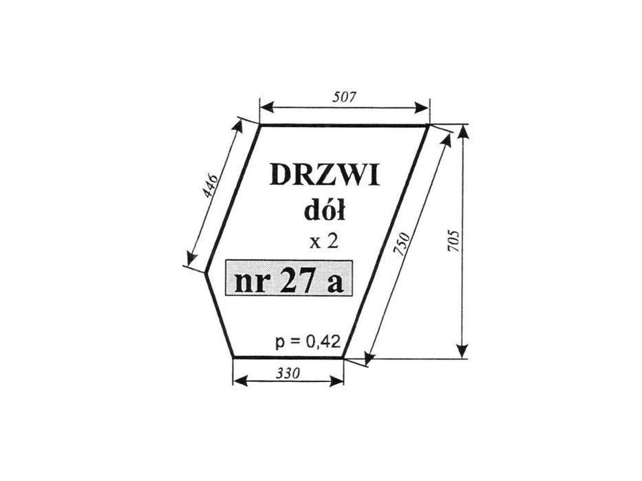 szyba drzwi dół c-385 27a