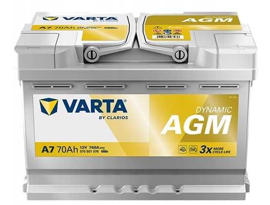 Akumulator Varta Silver AGM START-STOP A7 70AH 760A P+ Radom WYSYŁKA