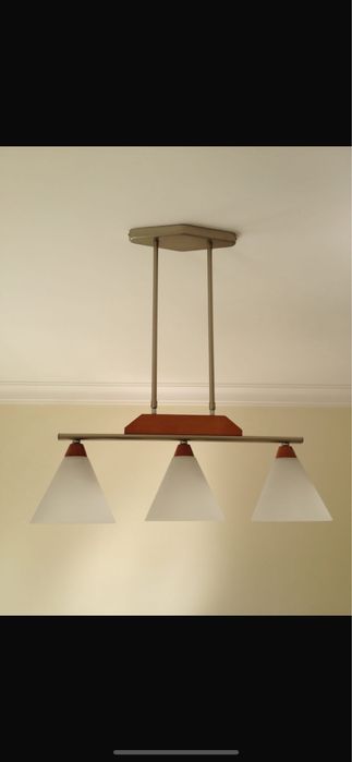 Candeeiros tecto conjugação madeira com cromado e vidro