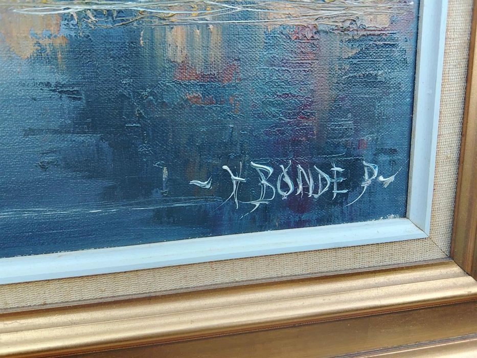 Stary obraz na płótnie HARRY BONDE PETERSEN (1918- 1999).