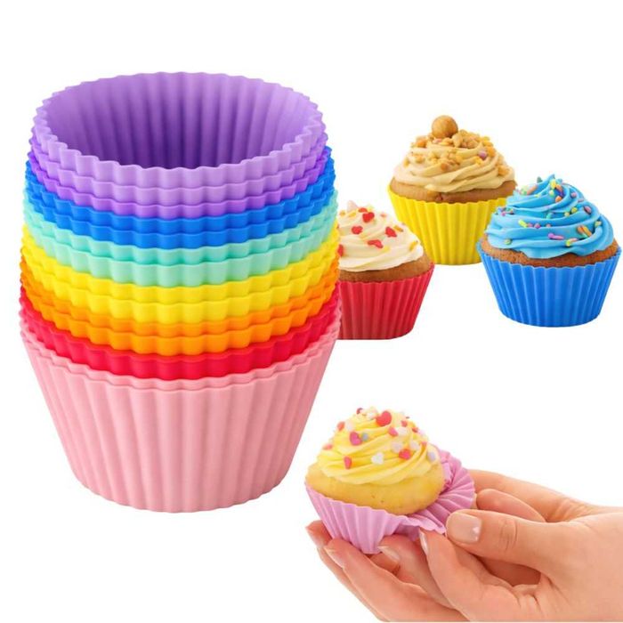 Wielorazowe papilotki silikonowe do babeczek muffinek 12szt