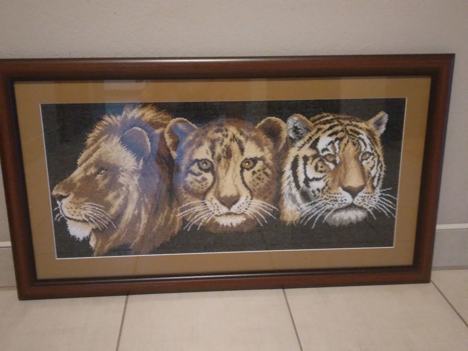 Obraz duży 90x50  Trzy Lwy,NOWY!