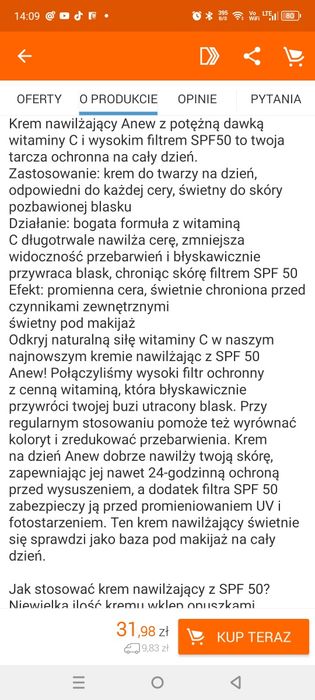 Avon Anew krem nawilżający SPF50  50ml