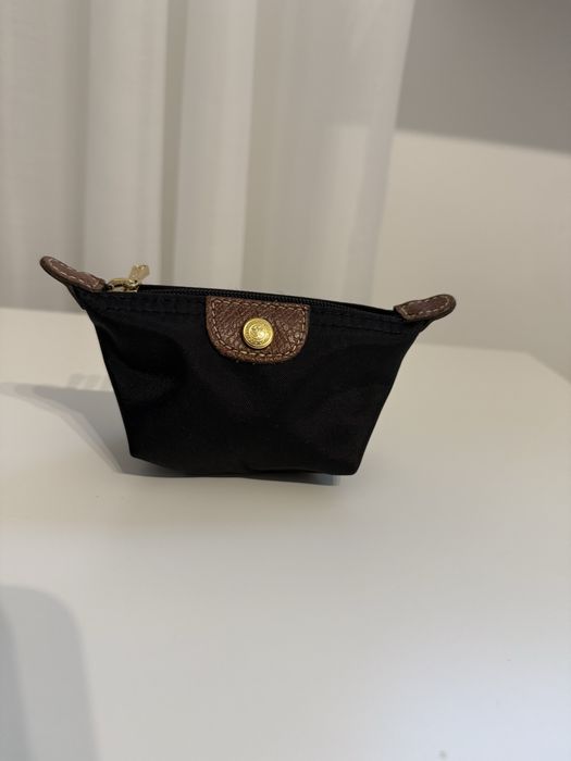Portfel Longchamp mini black nylon leather