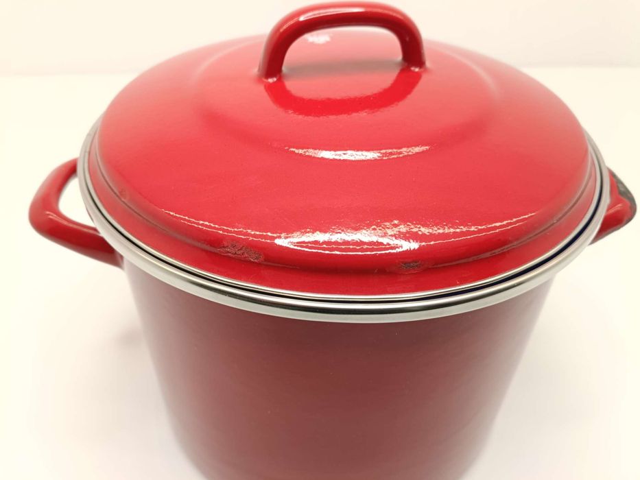 Garnek z pokrywką, BK Holland Indigo Pot, czerwony, 8,7 l (DEFEKT)