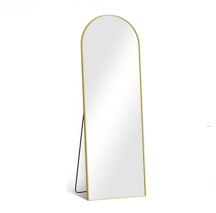 Lustro pełnowymiarowe łukowe 161×52 cm złota rama