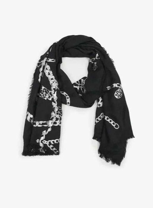 Великий жаккардовий брендовий палантин шарф Guess