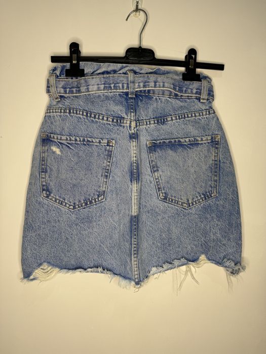 Spodniczka jeansowa paperbag 34 bershka denim