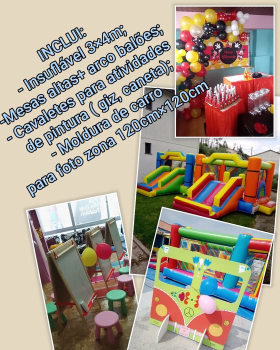 Festa infantil com insuflável