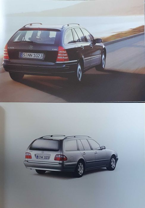 2 Catálogos automóvel Mercedes station classe C e classe E - Ano 2002