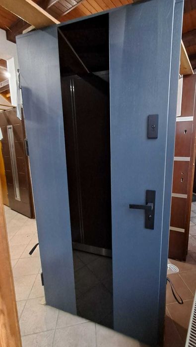 Drzwi zewnętrzne DREWNIANE 103x209 cm ANTRACYT