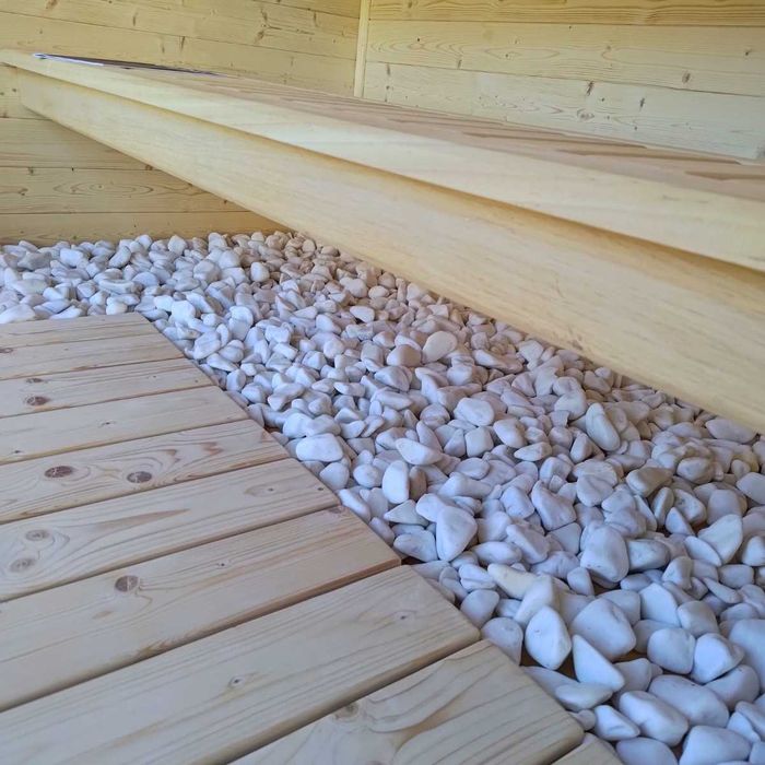 Sauna ogrodowa 6 × 2,5 m z zadaszeniem PRODUCENT strefa SPA