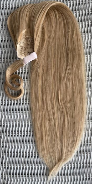 Premium Ultra włosy doczepiane, miodowy blond, kucyk 395.