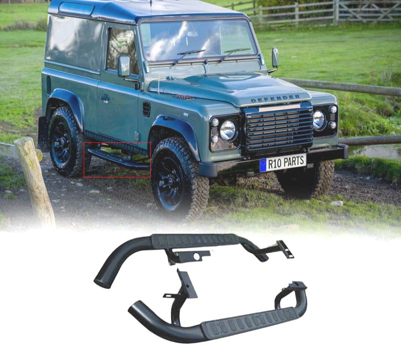 ESTRIBOS LATERAIS LAND ROVER DEFENDER 90 83-16 PRETO