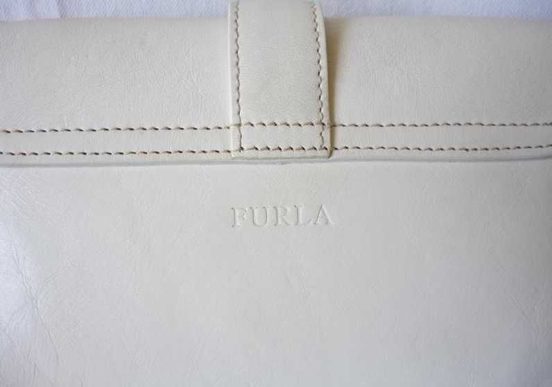 FURLA шкіряна сумка на довгій ручці сумка на плече колір айворі