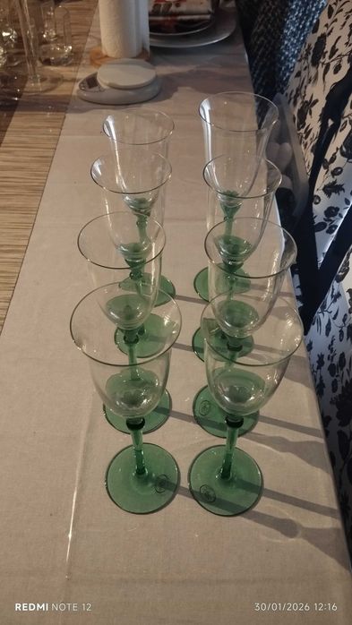 8 copos de cristal húngaro Ajka